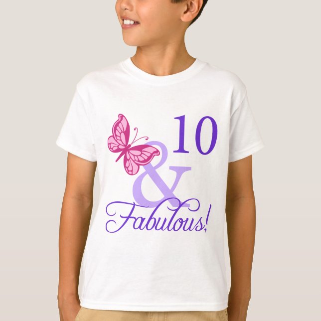 T-shirts 10 e aniversário fabuloso (Frente)