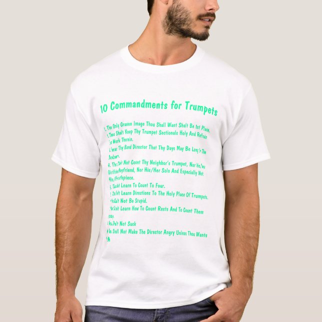 T-shirts 10 mandamentos para trombetas (Frente)