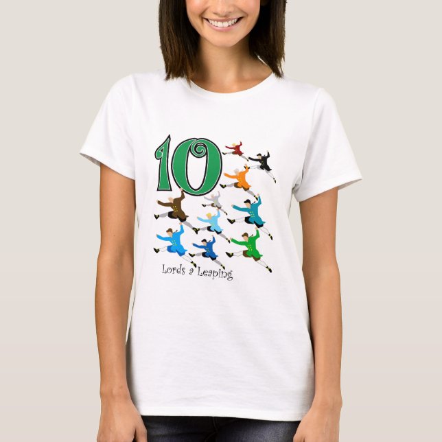 T-shirts 10 senhores Leaping (Frente)