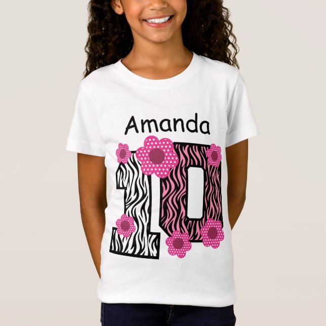T-shirts 10o Nome feito sob encomenda B01 da zebra (Frente)