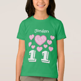 T-shirts 11 Rapariga de Aniversário Copia Nome Personalizad