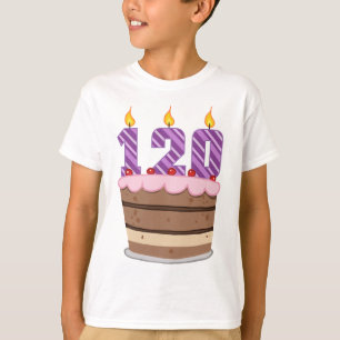 T-shirts 120 anos no Bolo de Aniversário