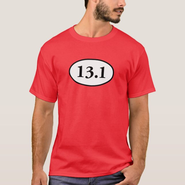 T-shirts 13,1 meio Oval da maratona (Frente)