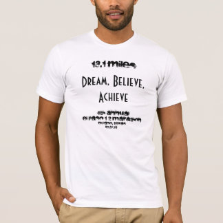 T-shirts 13,1 milhas, sonho, acreditam, conseguem, 4o