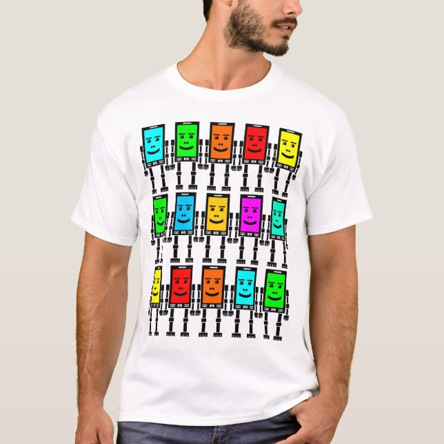 T-shirts 15 telefones Robo (Frente)