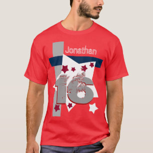 T-shirts 16o Ano feito sob encomenda AZUL BRANCO VERMELHO