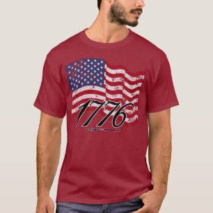T-shirts 1776 afligiu a bandeira americana