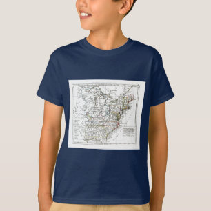 T-shirts 1806 mapa - d'Amrique de Les Etats Unis