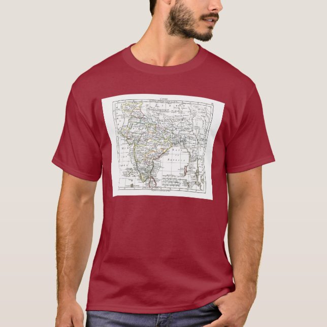 T-shirts 1806 mapa - L'Inde (Frente)