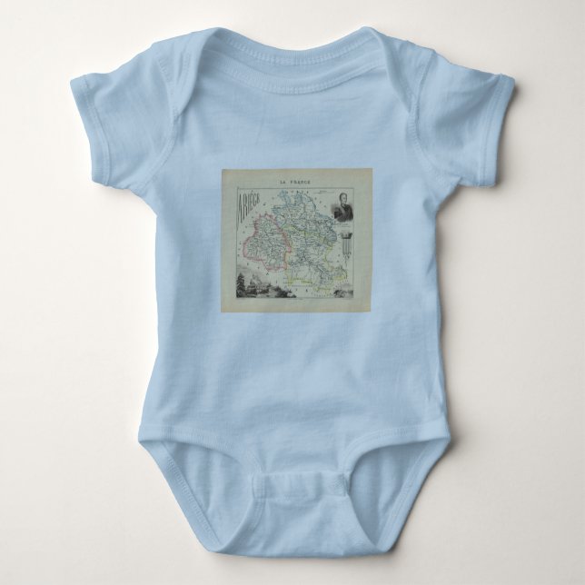 T-shirts 1858 mapa do departamento de Ariege, France (Frente)