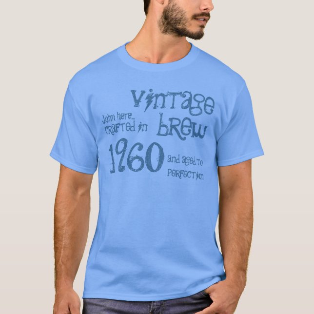 T-shirts 1960 sarja de Nimes azul V3 da fermentação do (Frente)
