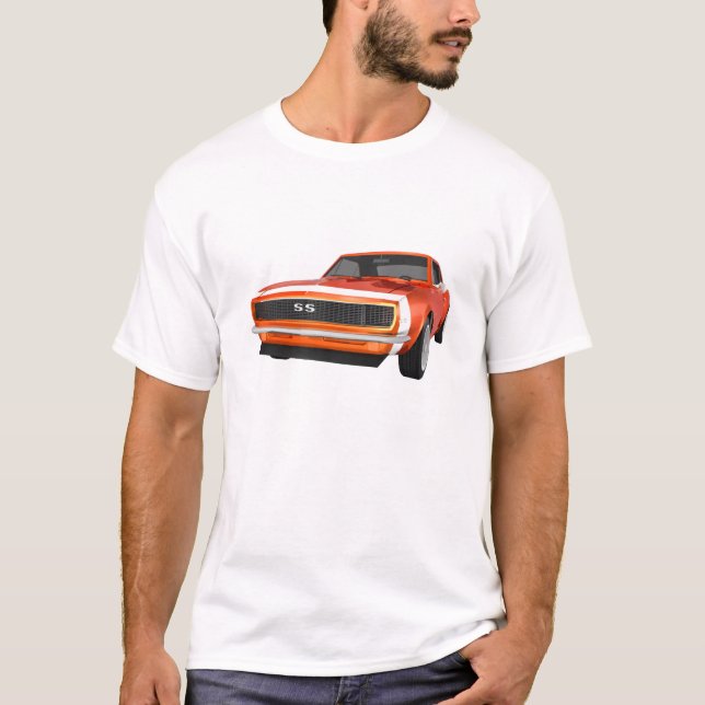 T-shirts 1967 Camaro SS: Término laranja: Modelo 3D: (Frente)