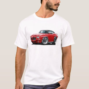 T-shirts 1971-72 carro superior Vermelho-Preto de GTO