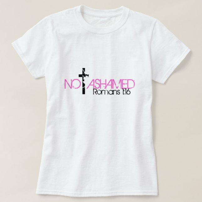 T-shirts 1:16 nao humilhado dos romanos do verso da bíblia (Frente do Design)