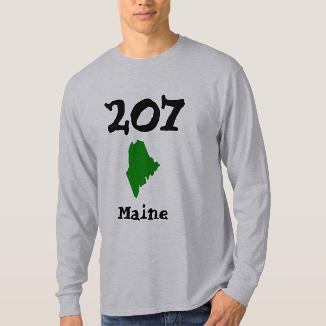 T-shirts 207, código de área de Maine (Frente)