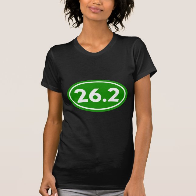 T-shirts 26,2 Verde oval da maratona (#GEO4) (Frente)