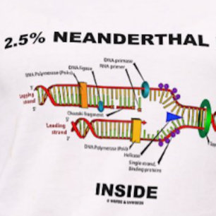 T-shirts 2,5% Interior do ADN do Neanderthal (réplica do