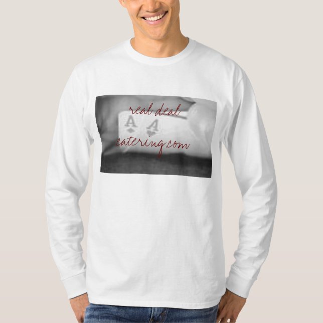 T-shirts 2 áss, negócio real catering.com (Frente)