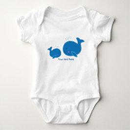 T-shirts 2 Baleias Azuis Bebê Personalizado Um peça