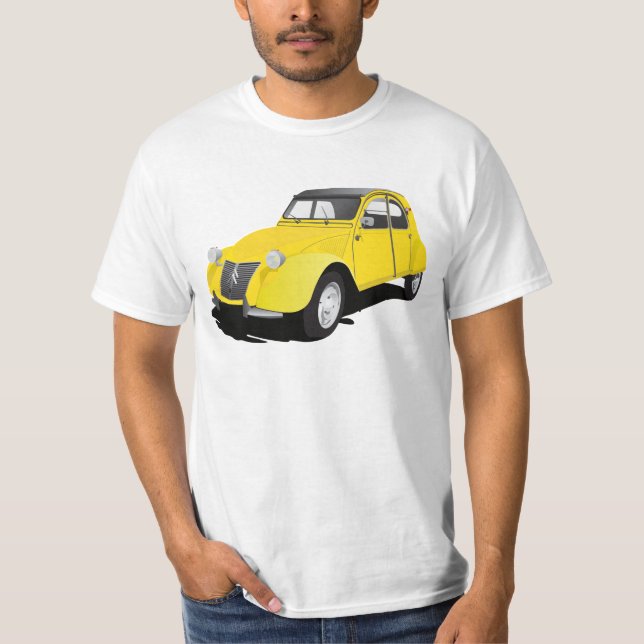 T-shirts 2 CV (deux chevaux) amarelo (Frente)