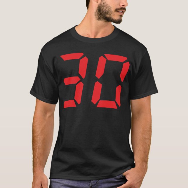 T-shirts 30 número digital do despertador de trinta (Frente)