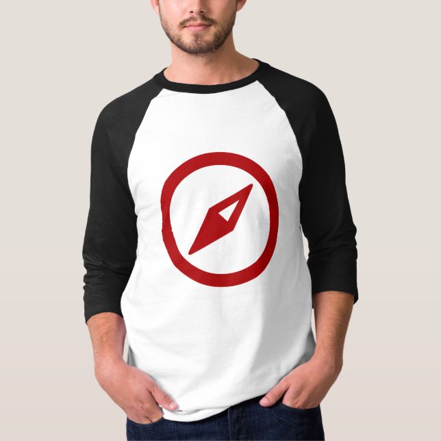 T-shirts 3/4 de Raglan básico da Capa (Frente)