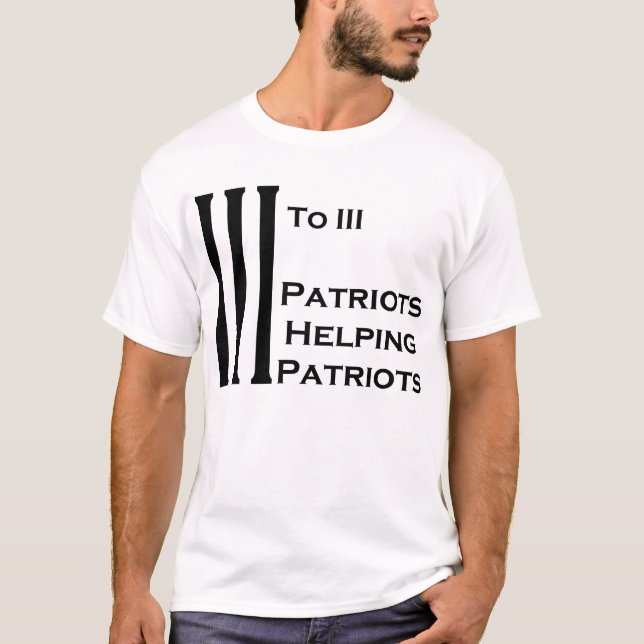 T-shirts 3 a 3 patriotas que ajudam sem fronteira claro dos (Frente)