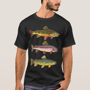 T-shirts 3 Grande truta para a pesca de mosca