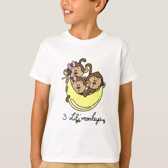 T-shirts 3 macacos-Camiseta e presentes (Frente)