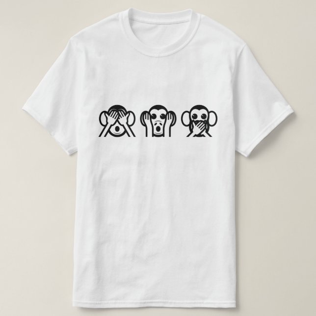 T-shirts 3 Macacos Sábios Emoji (Frente do Design)