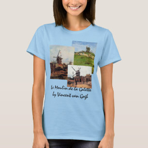 T-shirts 3 moinho de vento da arquitetura Van Gogh Vintage 