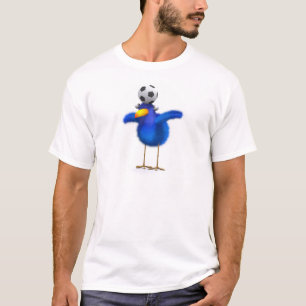 T-shirts 3d futebol de pássaros azuis