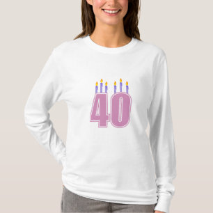T-shirts 40 velas (rosa/roxo)