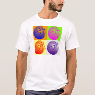 T-shirts 4 Cores de basquete de Pop