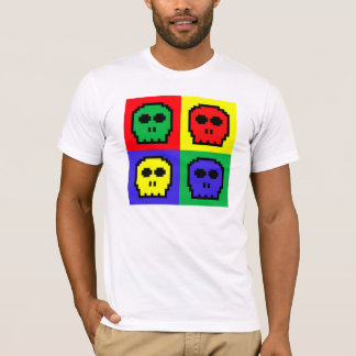 T-shirts 4 crânios de 8 bits retros da cor