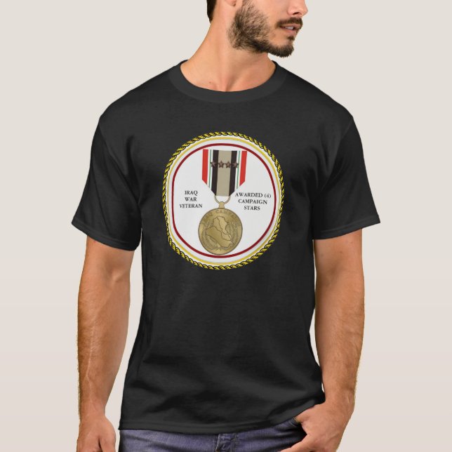 T-SHIRTS 4 ESTRELAS DE CAMPANHA IRAQUE WAR VETERAN (Frente)