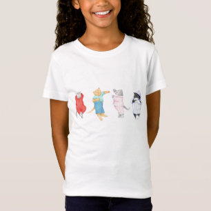 T-shirts 4 GATOS EM PAJAMAS Meninas Babydoll T Shirt