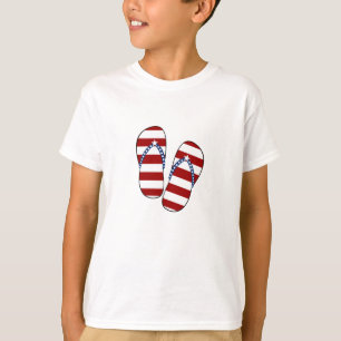 T-shirts 4o de chinelos patrióticos da bandeira americana