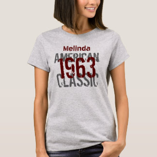 T-shirts 50º presente de aniversário de 1963 clássico ameri