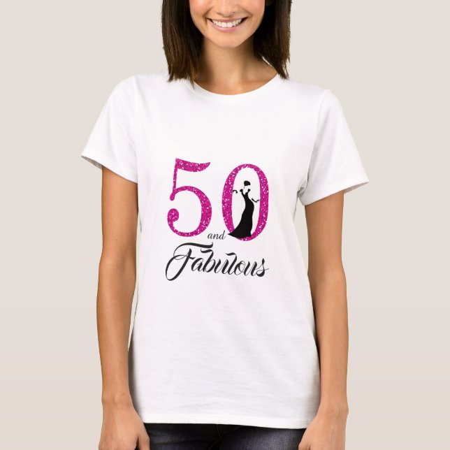 T-shirts 50 e Presente de Aniversário Fabuloso (Frente)