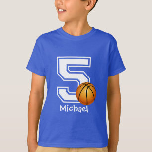 T-shirts 5 Birthday boy basquete personalizado- 2