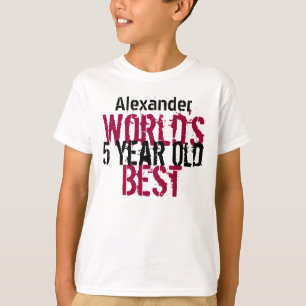 T-shirts 5 Birthday Gift World's Best 5 Year Old Boy