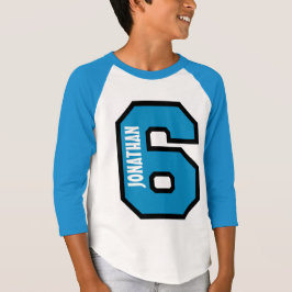 T-shirts 6 Birthday Boy Sports Número Cinco Anos A03A