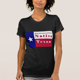 T-shirts 6o Bandeira nativa do Texan da geração