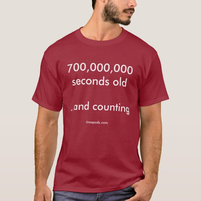 T-shirts 700.000.000 segundos velho (22 anos + 2 meses) (Frente)