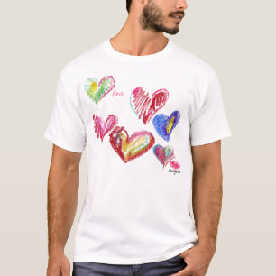 T-shirts 7 corações dos namorados sobem roupa da T-camisa