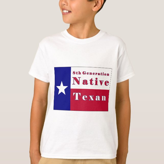 T-shirts 8o Bandeira nativa do Texan da geração (Frente)