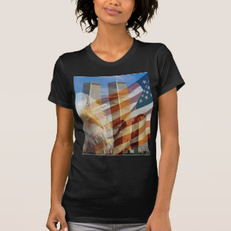 T-shirts 911 torres da bandeira da águia