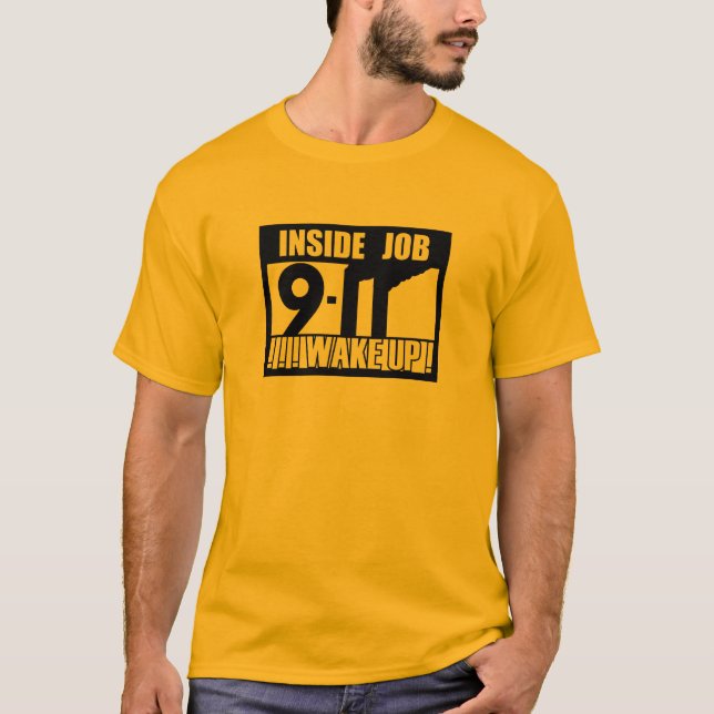 T-shirts 9-11 o TRABALHO INTERNO ACORDA - 911 a verdade, (Frente)