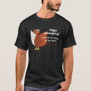 T-shirts a acção de graças feliz não deixa os perus obt